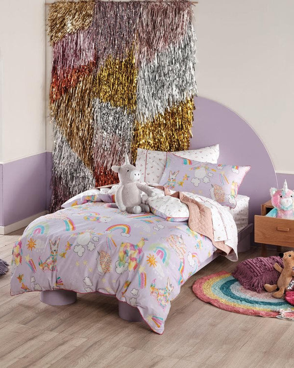 Linen House Kids Unicorniverse Kids 100% Cotton Duvet Cover Set in Multicolour