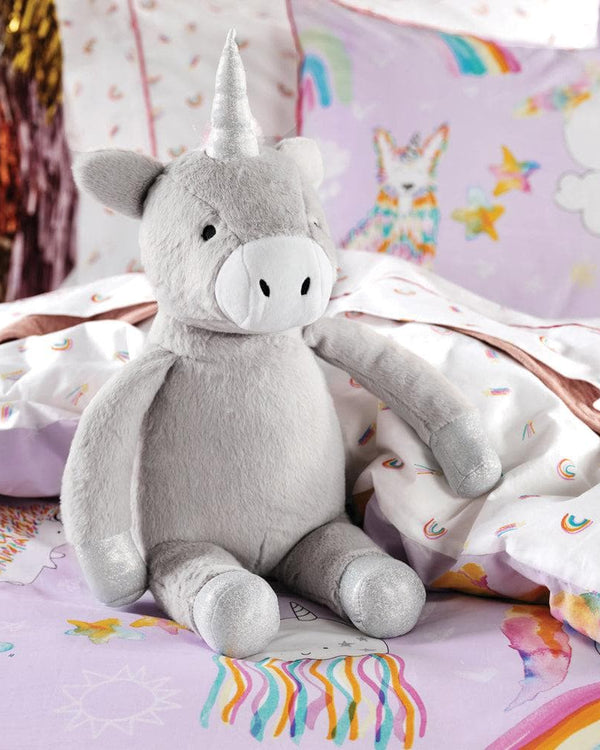 Magical Unicorn Plush Toy Grey/Multicolour by Linen House Kids