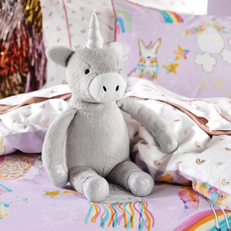 Magical Unicorn Plush Toy Grey/Multicolour by Linen House Kids