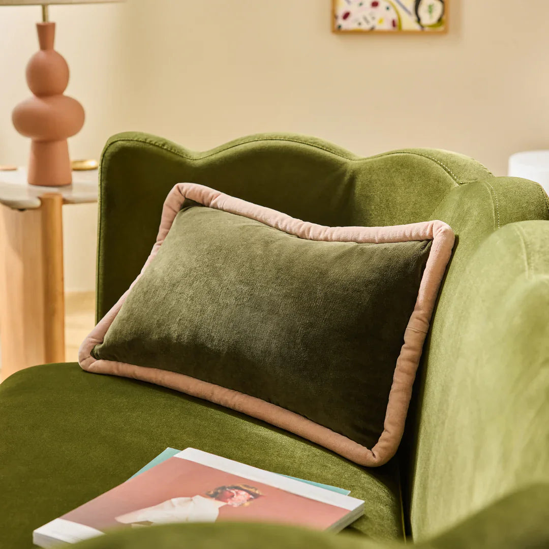 MADE (Riva Home) Cushions Olive HUXLEY COTTON VELVET CUSHION by MADE
