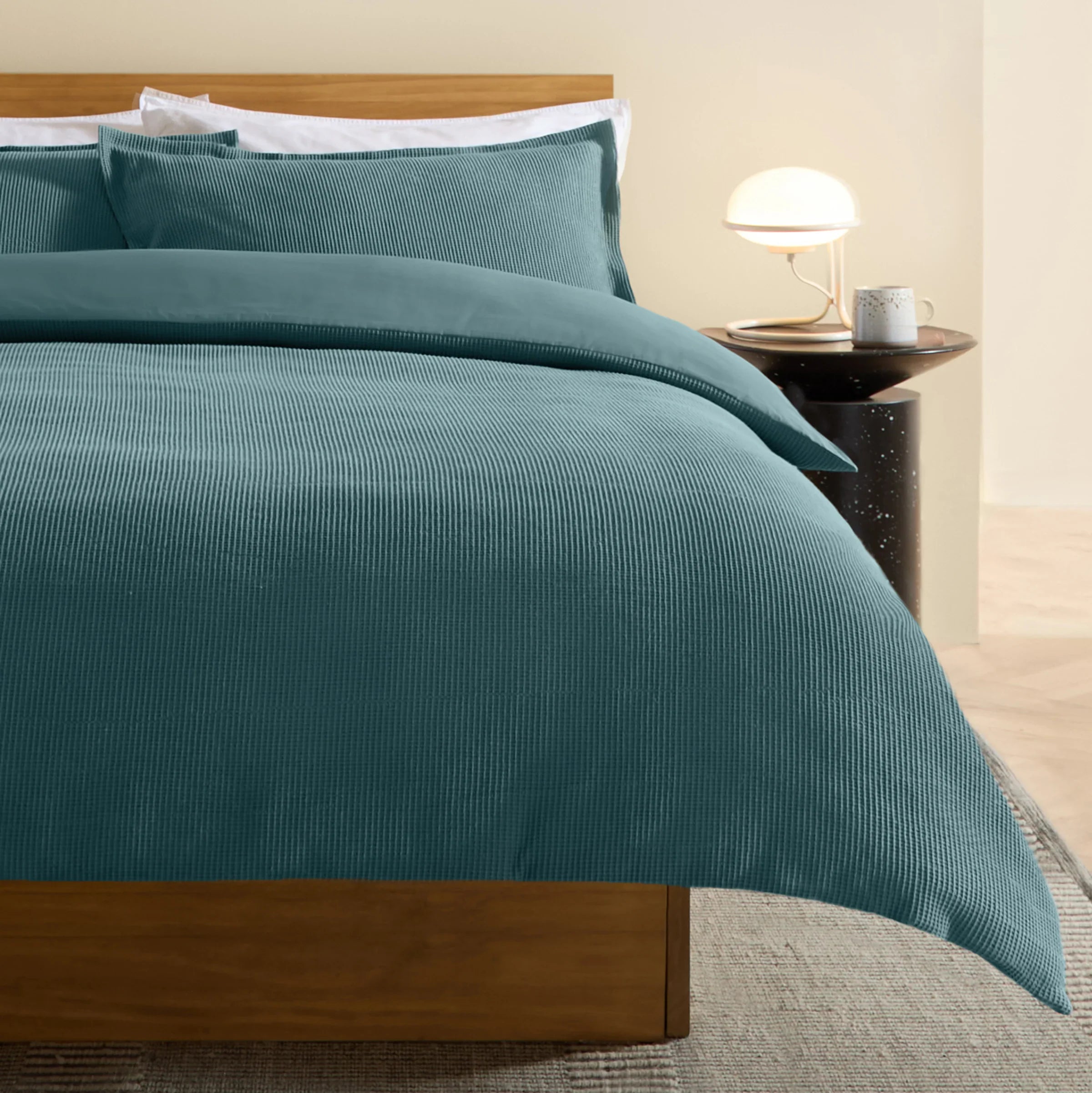 MADE (Riva Home) Duvet Cover set Single Duvet set / Marine COSY WAFFLE 100% COTTON DUVET COVER SET by MADE