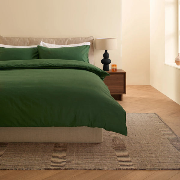 TEXTURED 100% COTTON DUVET COVER SET  by MADE