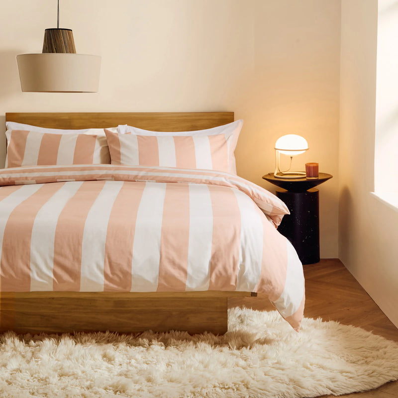 WIDE STRIPE REVERSIBLE DUVET COVER SET  by MADE