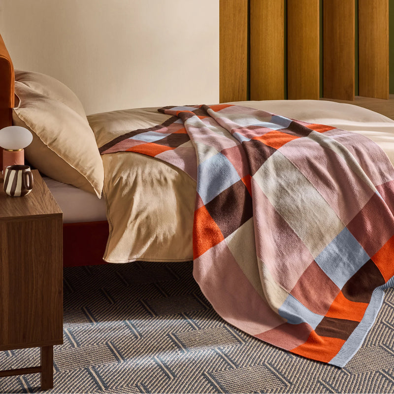 KEAVA KNITTED THROW ORANGE  by MADE