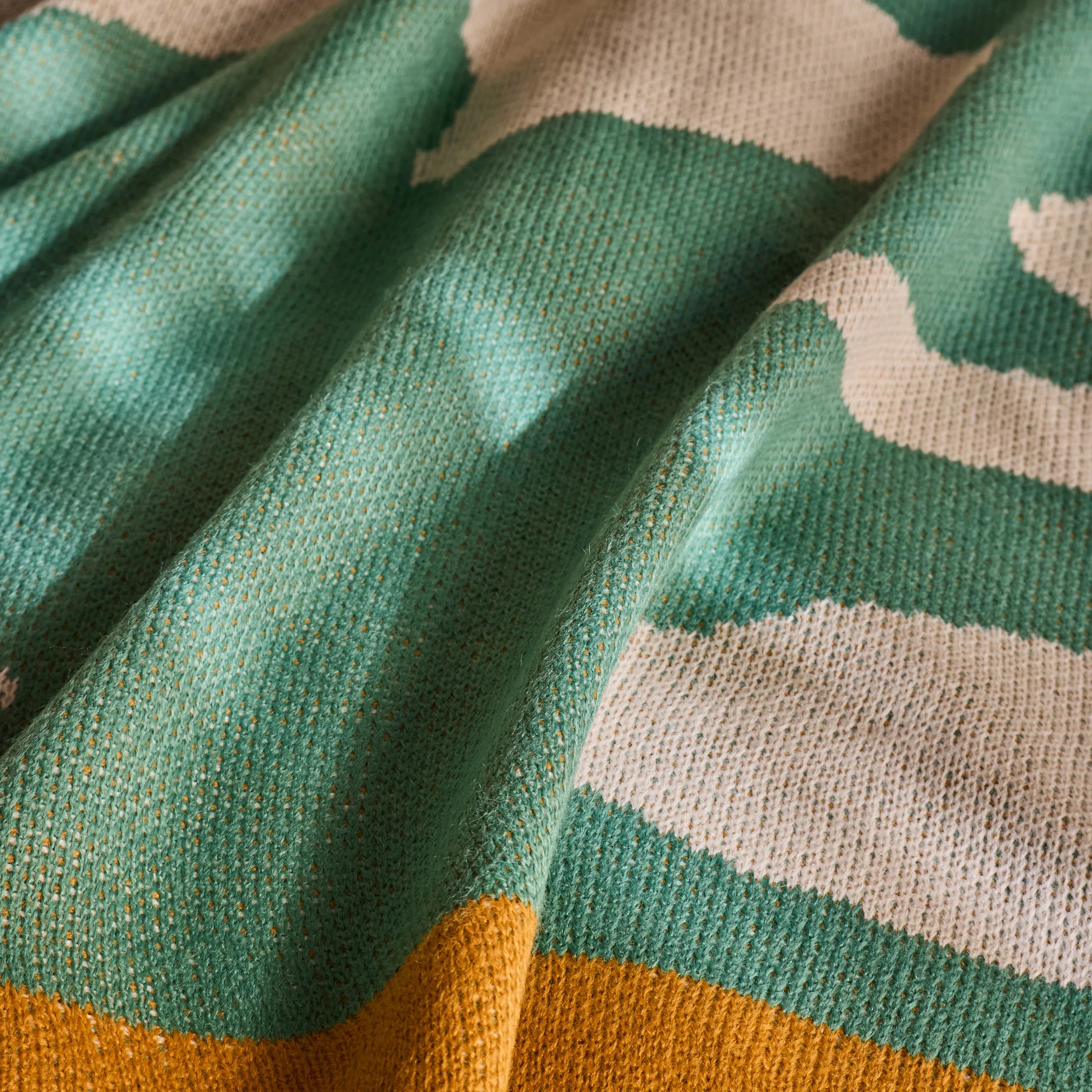 MADE (Riva Home) MADE Throw RIPPLE KNITTED THROW TEAL  by MADE