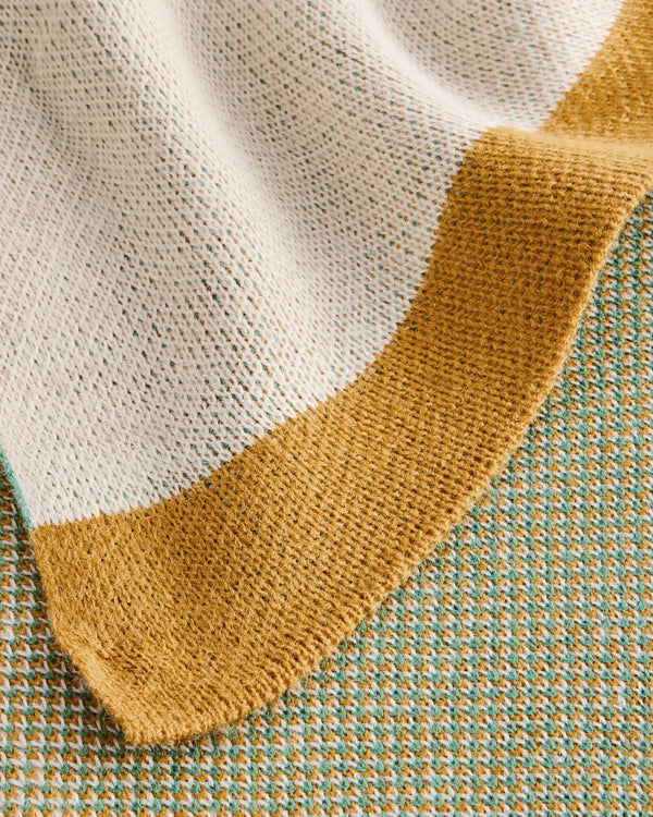 RIPPLE KNITTED THROW TEAL  by MADE