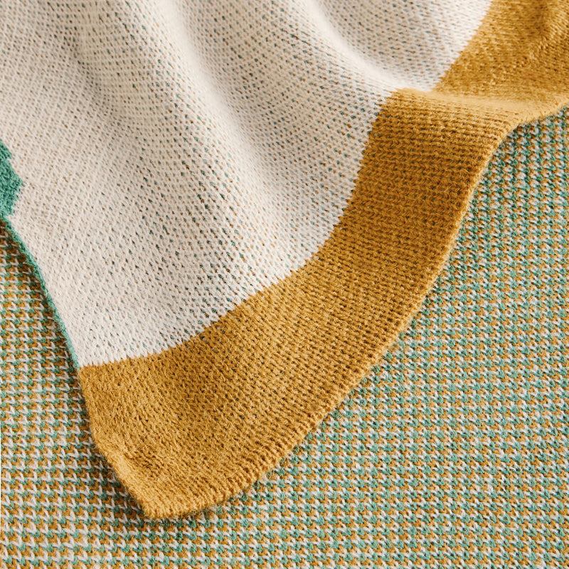 RIPPLE KNITTED THROW TEAL  by MADE