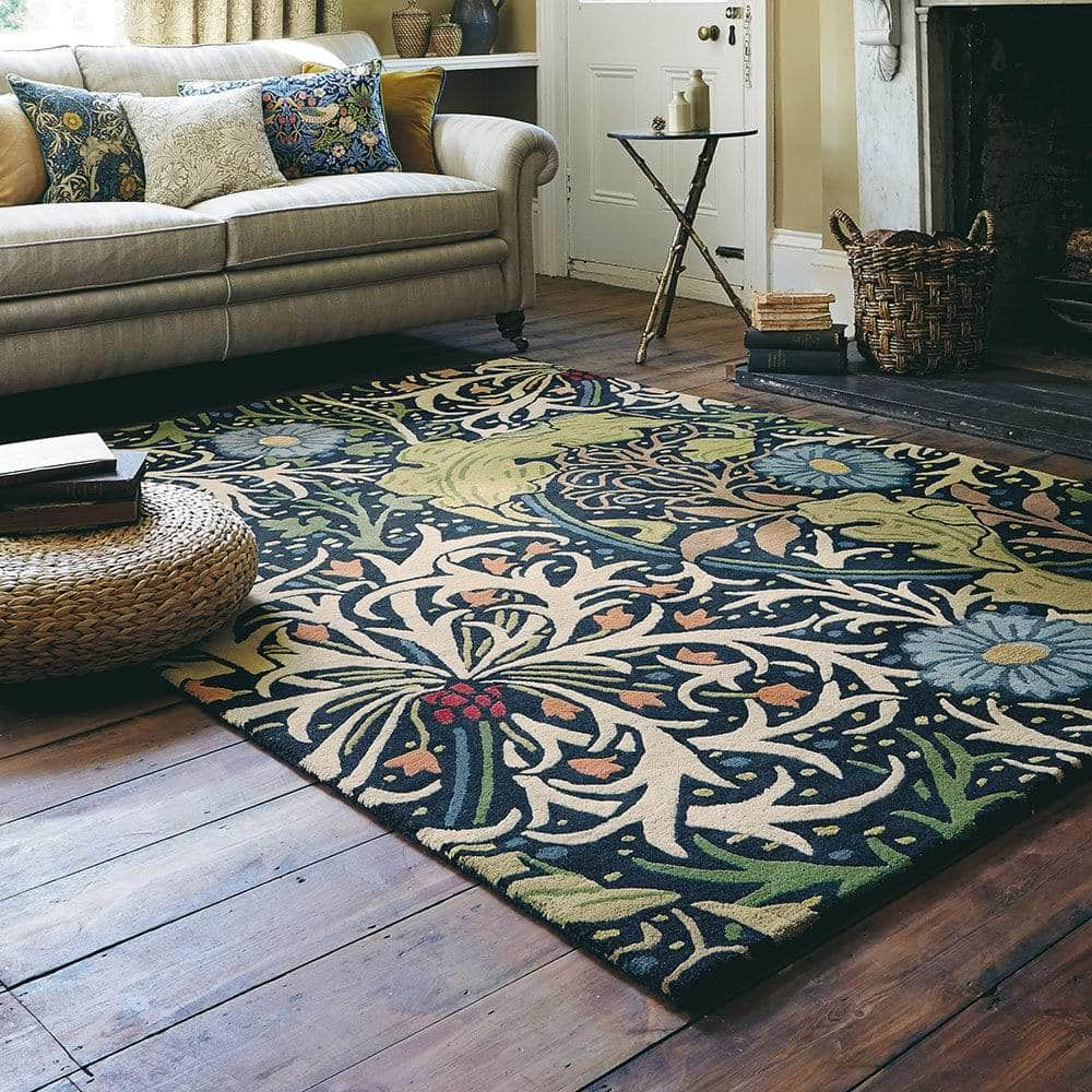 Morris & Co. (Brink & Campman) Designer Rugs 140/200cm / Ink MORRIS & Co. Seaweed (available in Ink or Teal) by Brink & Campman