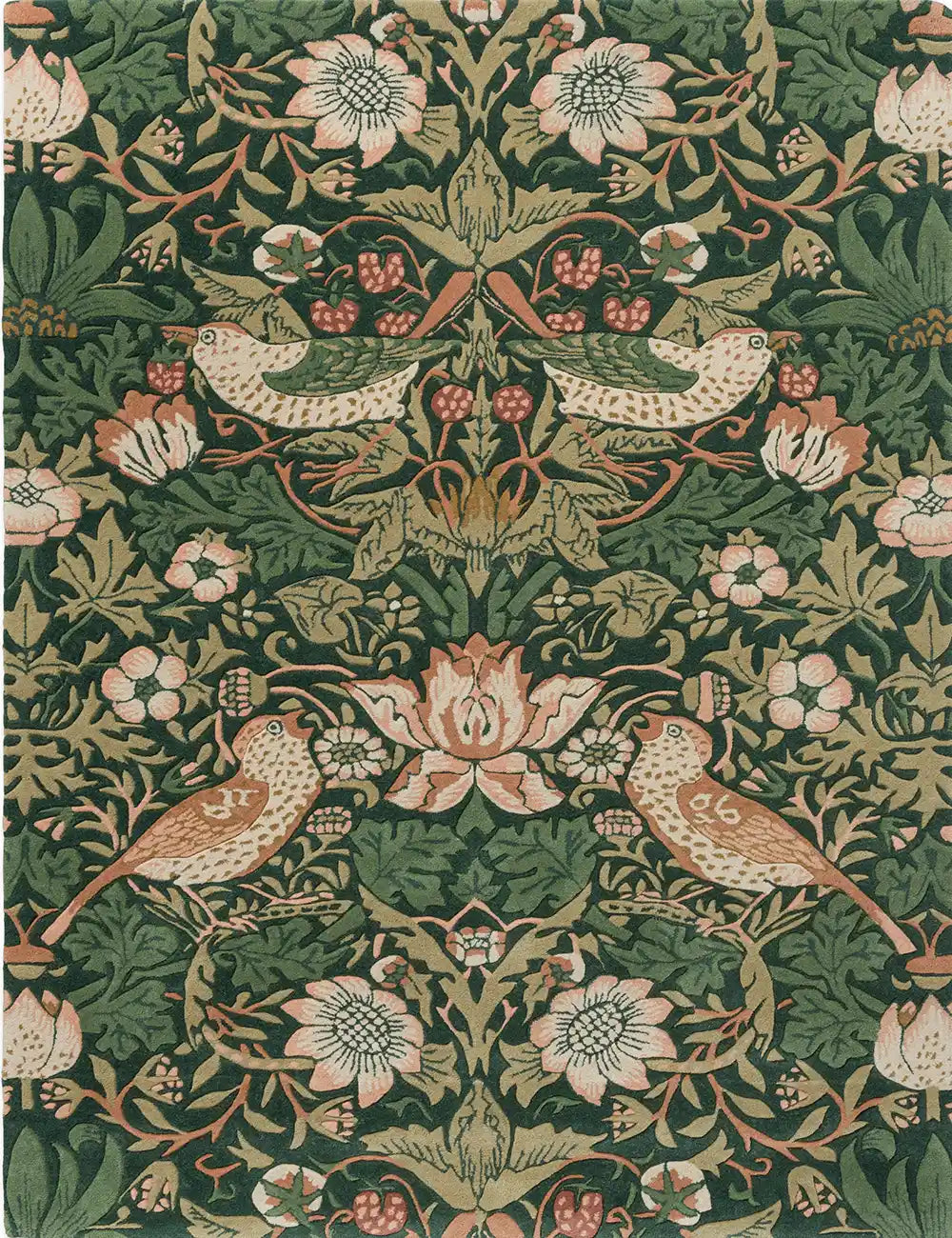 Morris & Co. (Brink & Campman) Designer Rugs MORRIS AND CO STRAWBERRY THIEF AREA RUG  by Brink and Campman