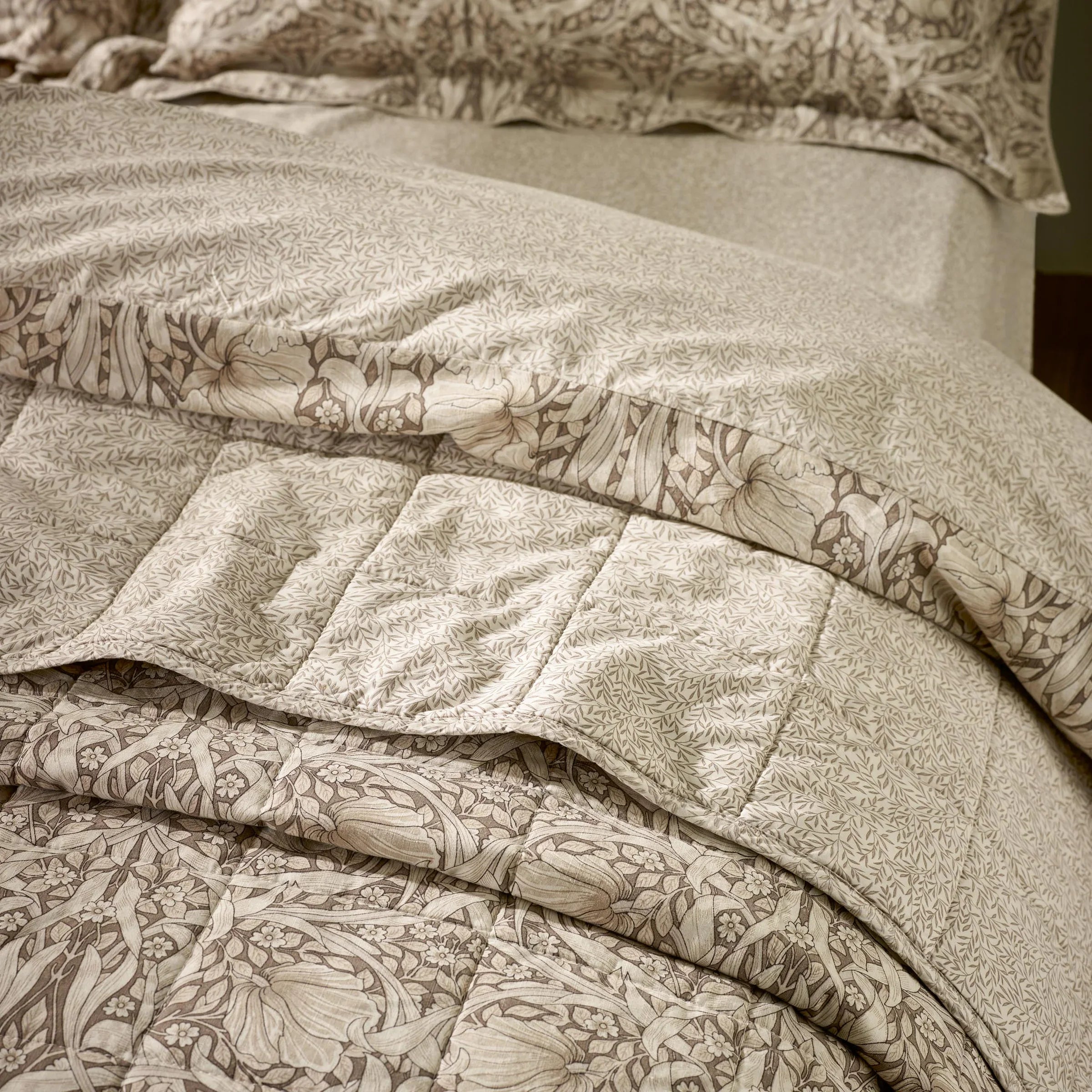Morris & Co (Riva Home) Bedspread/Throw PIMPERNEL COTTON BEDSPREAD Natural & Chocolate by Morris & Co