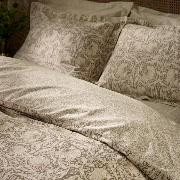 PIMPERNEL DUVET COVER SET NATURAL CHOCOLATE by William Morris at Home