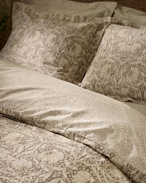PIMPERNEL DUVET COVER SET NATURAL CHOCOLATE by William Morris at Home