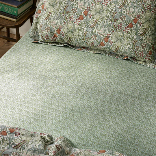 GOLDEN LILY FITTED SHEET by William Morris at Home