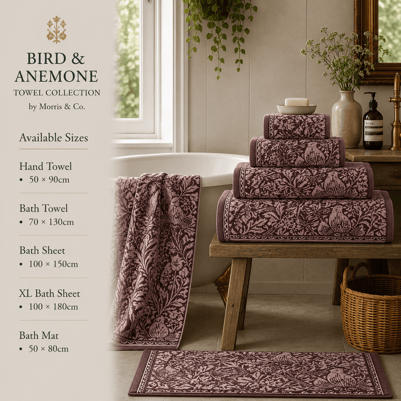 BIRD & ANEMONE TOWEL COLLECTION by Morris & Co