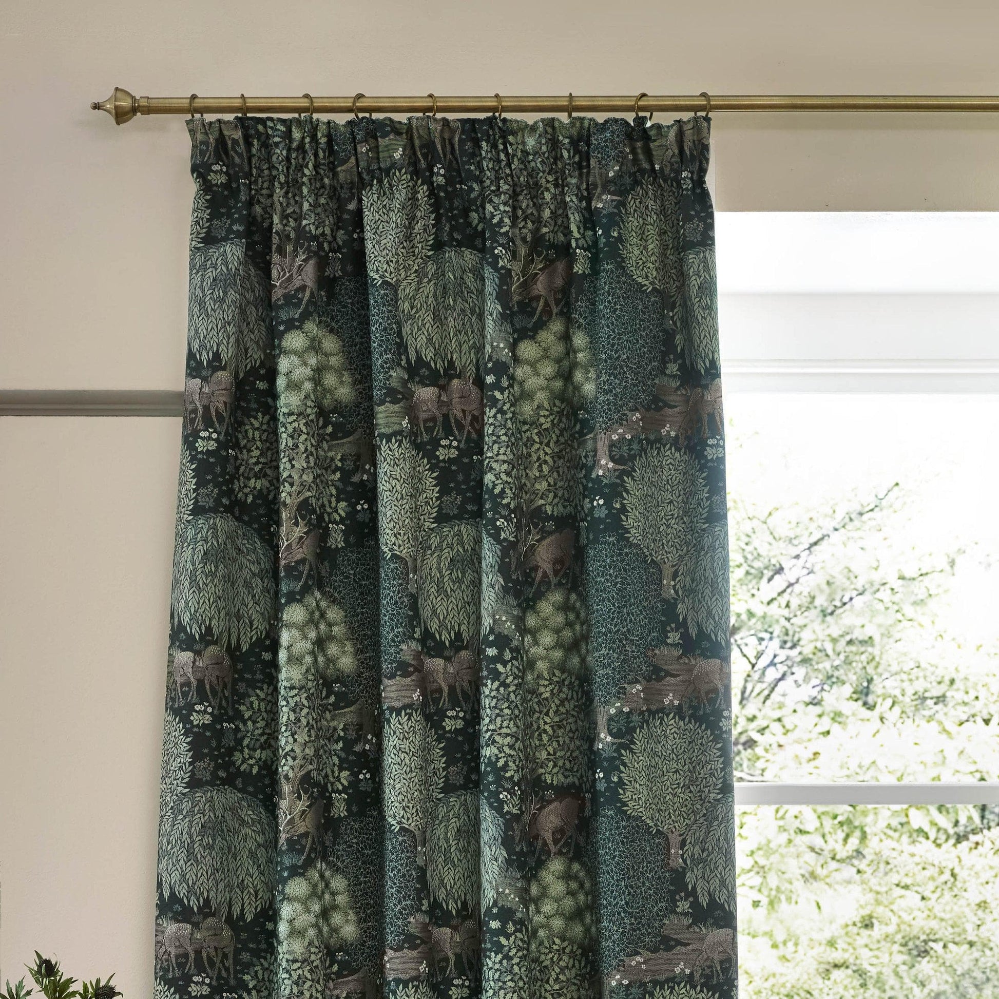 Morris & Co (Riva Home) Morris & Co Curtains Morris & Co Brook Woodland Jacquard Pencil Pleat Curtains