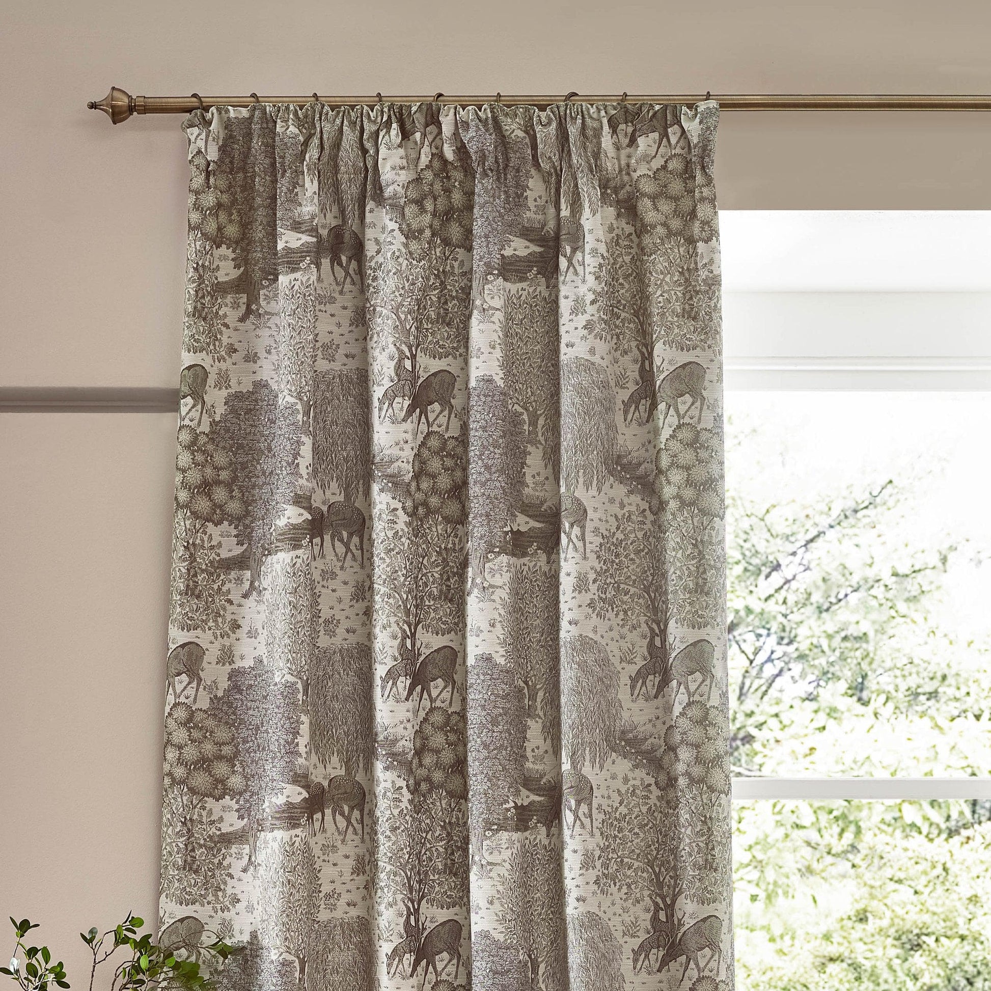 Morris & Co (Riva Home) Morris & Co Curtains Morris & Co Brook Woodland Jacquard Pencil Pleat Curtains