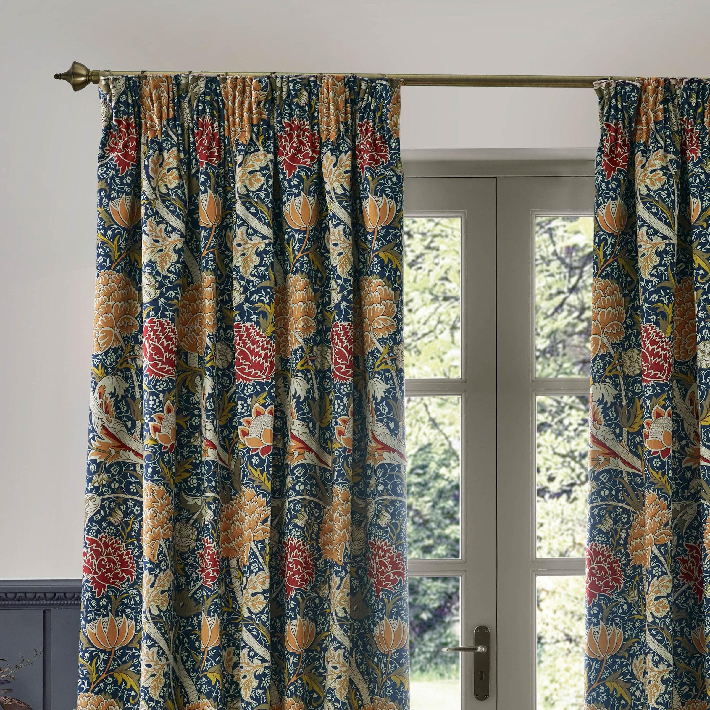 Morris & Co (Riva Home) Morris & Co Curtains Morris & Co Cray Floral Chenille Pencil Pleat Curtains