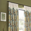 Morris & Co (Riva Home) Morris & Co Curtains Morris & Co Seaweed Printed Velvet Pencil Pleat Curtains in Stone/Sunflower