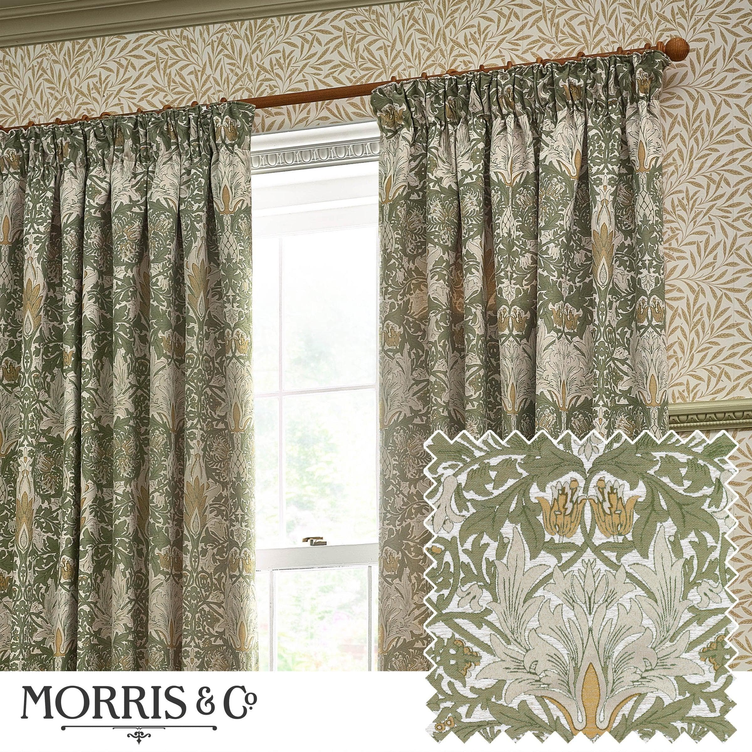 Morris & Co (Riva Home) Morris & Co Curtains Morris & Co Snakeshead Jacquard Chenille Pencil Pleat Curtains