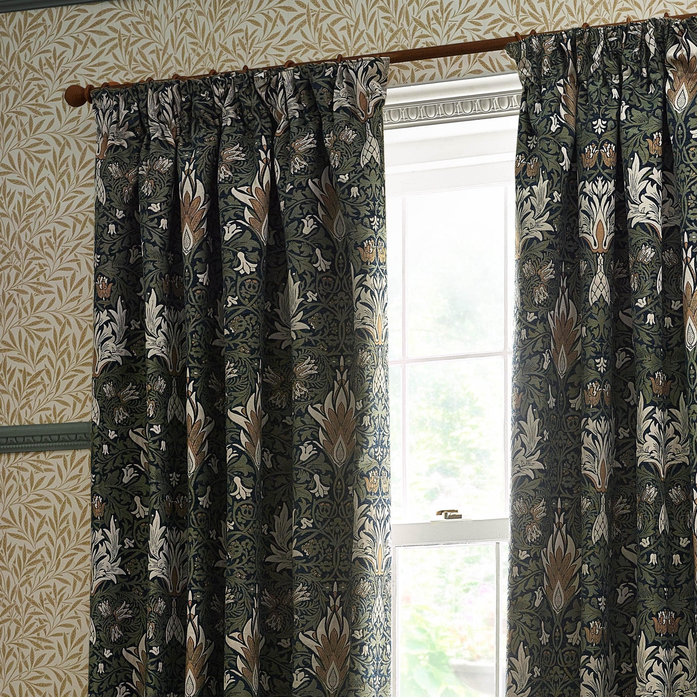 Morris & Co (Riva Home) Morris & Co Curtains Morris & Co Snakeshead Jacquard Chenille Pencil Pleat Curtains