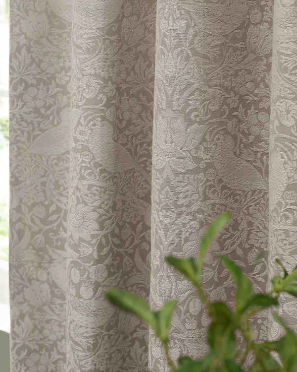 STRAWBERRY THIEF PENCIL PLEAT CURTAINS LINEN by Morris & Co.