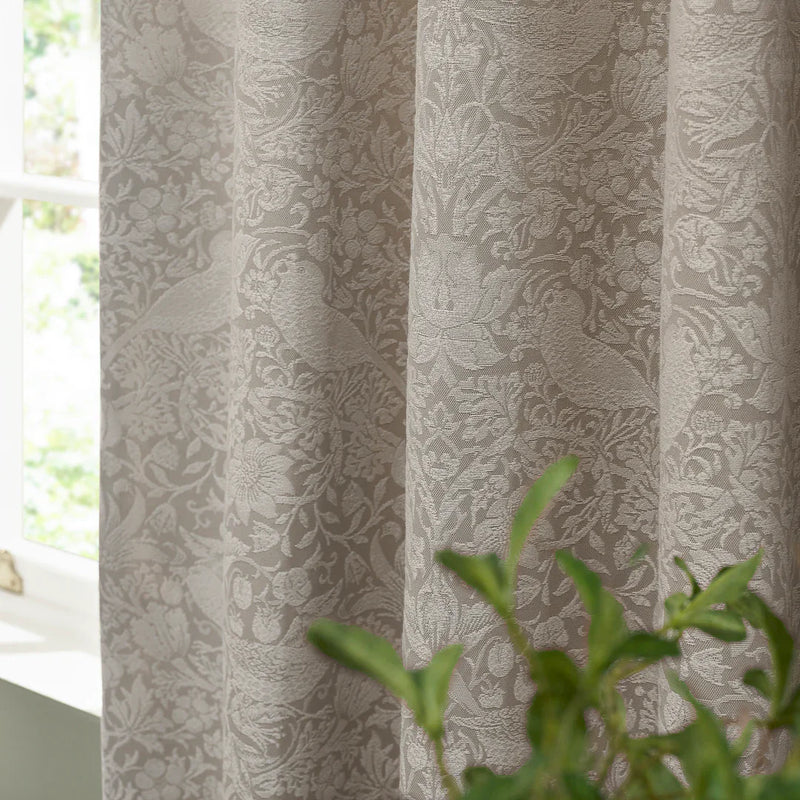 STRAWBERRY THIEF PENCIL PLEAT CURTAINS LINEN by Morris & Co.