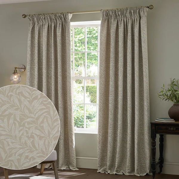 WILLOW BOUGH PENCIL PLEAT CURTAINS LINEN by Morris & Co