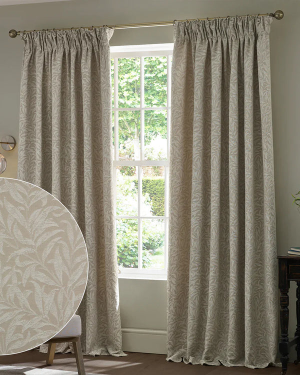WILLOW BOUGH PENCIL PLEAT CURTAINS LINEN by Morris & Co