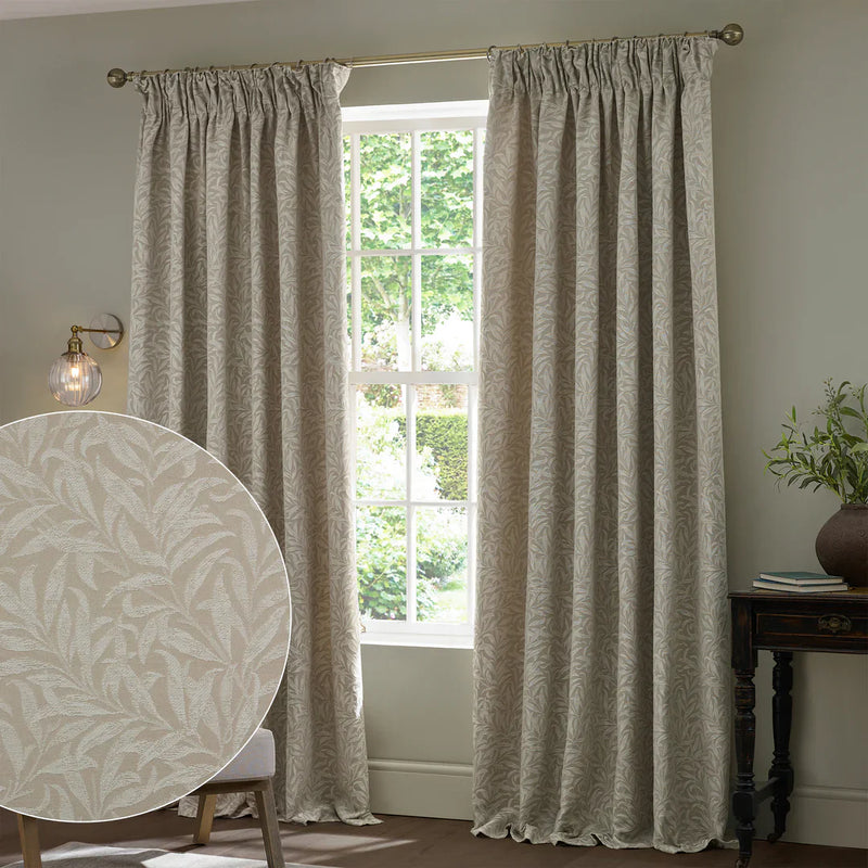 WILLOW BOUGH PENCIL PLEAT CURTAINS LINEN by Morris & Co