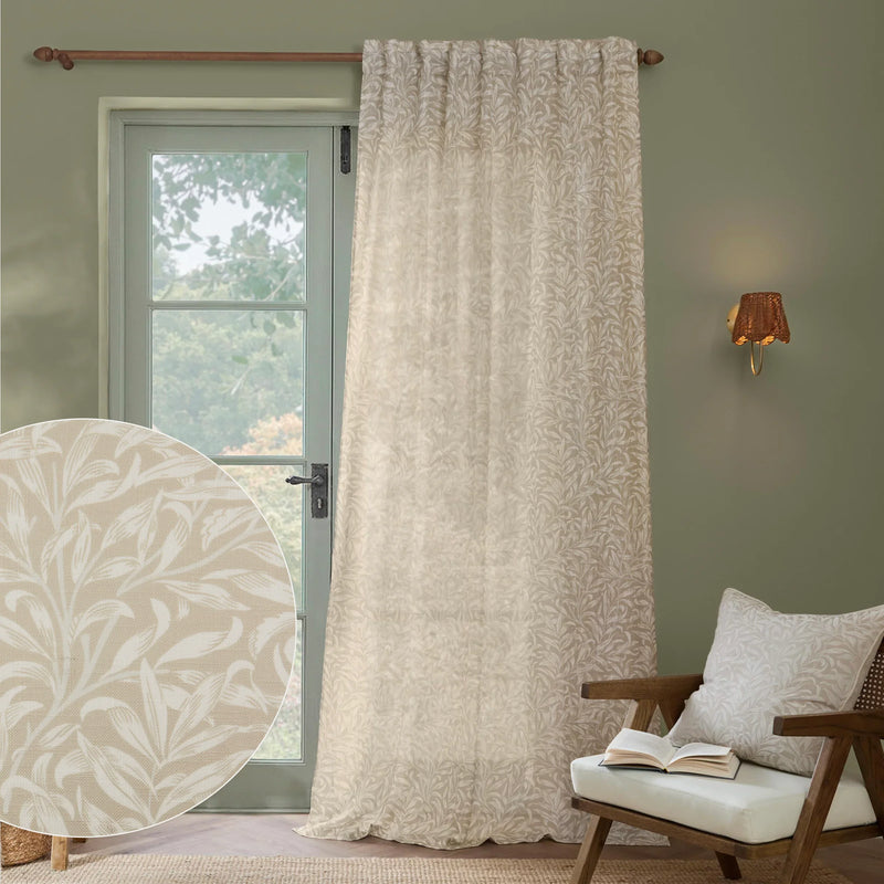 WILLOW BOUGH SHEER CURTAIN PANEL – LINEN by Morris & Co