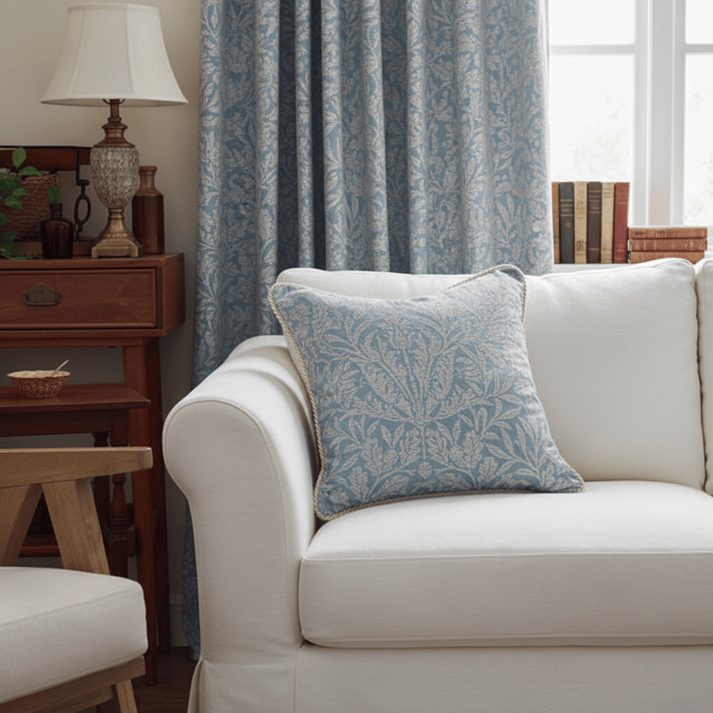 Morris & Co (Riva Home) Morris & Co Cushions ACORN TONAL CUSHION WEDGEWOOD by Morris & Co