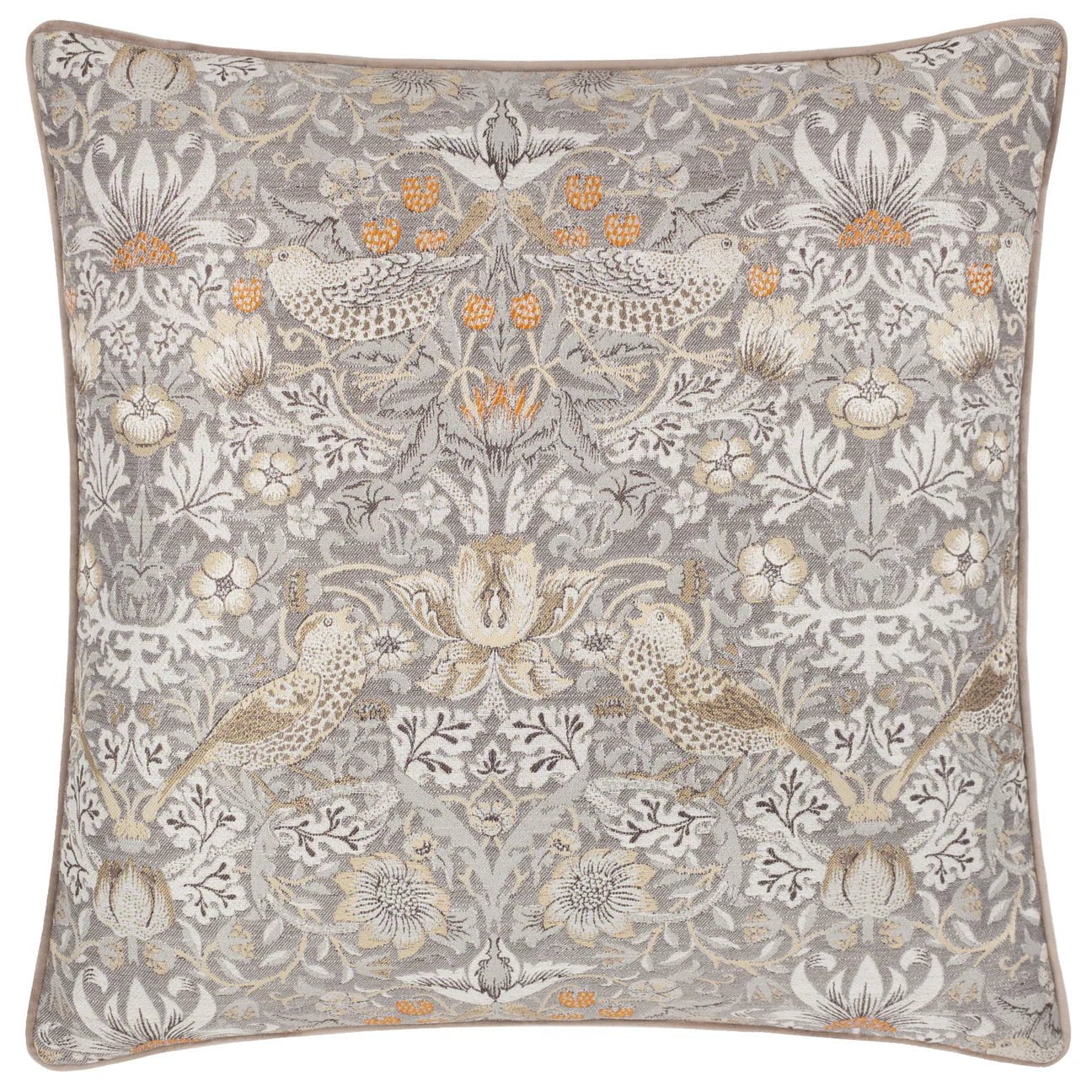 Morris & Co (Riva Home) Morris & Co Cushions Biscuit Morris & Co Strawberry Thief Jacquard Cushion