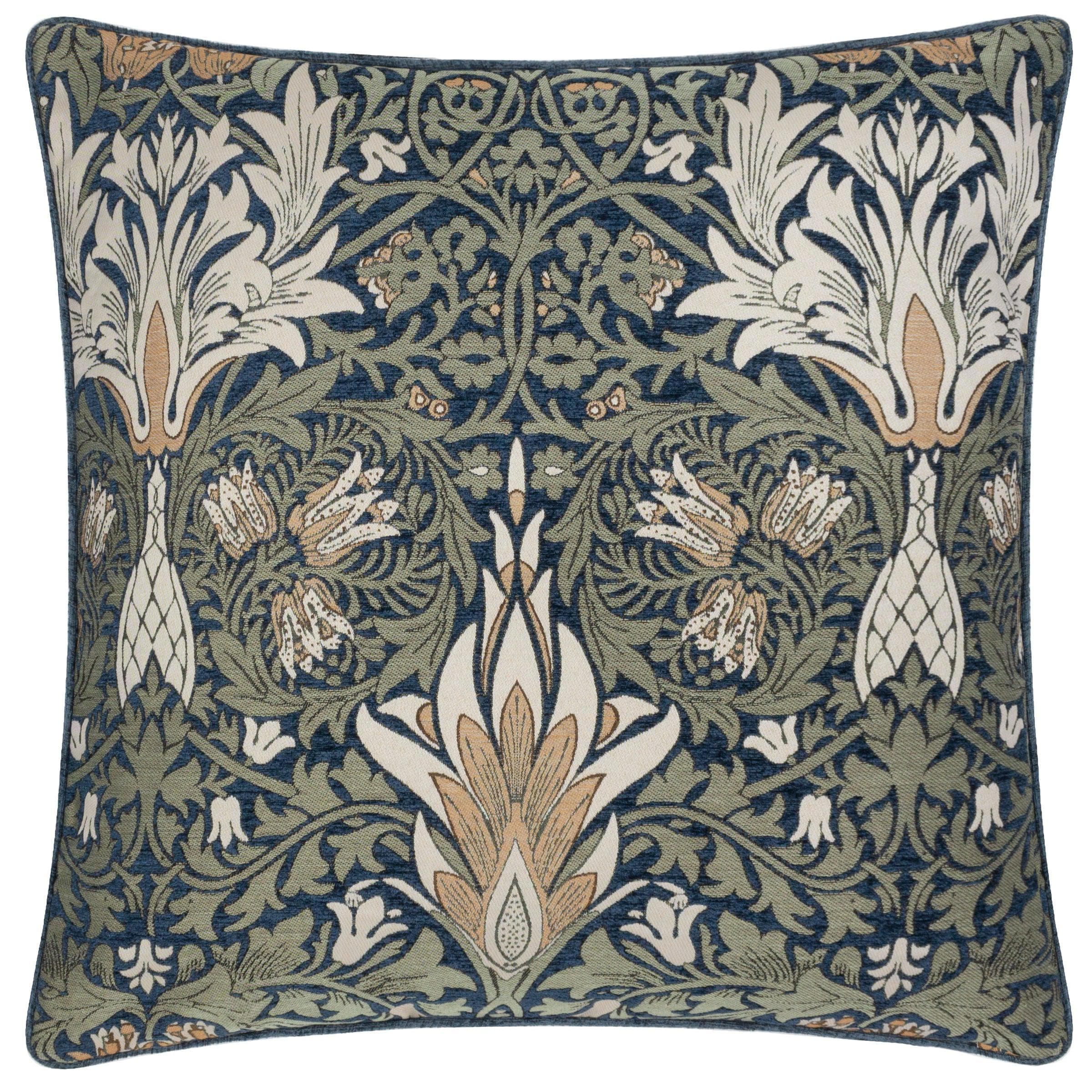 Morris & Co (Riva Home) Morris & Co Cushions Indigo/Leaf Morris & Co Snakeshead Chenille Cushion