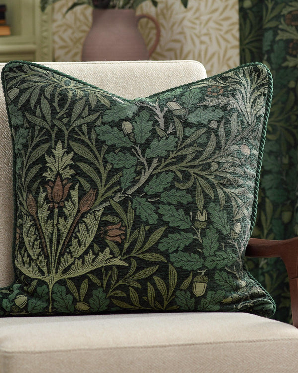 Morris & Co Acorn Multi Jacquard Cushion in Thyme/Forest