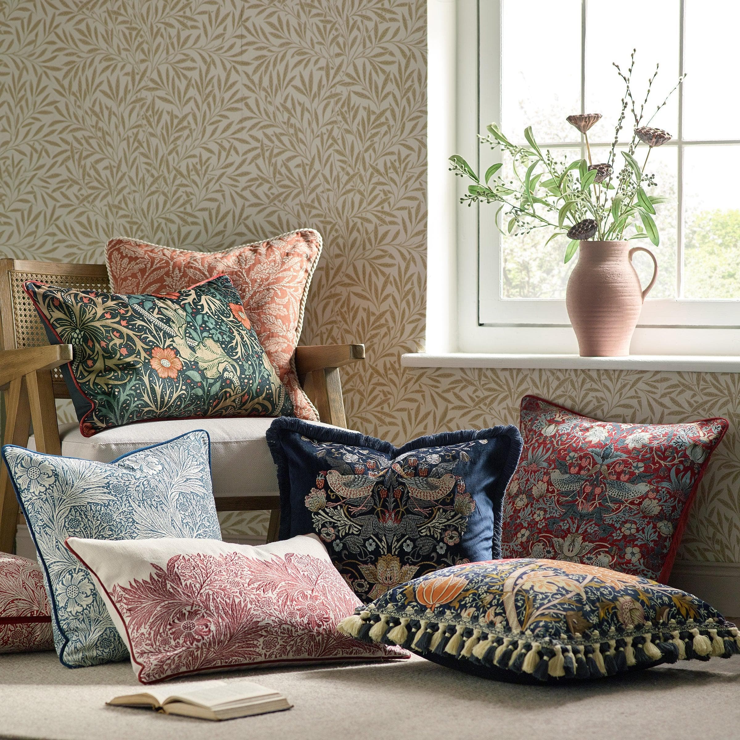 Morris & Co (Riva Home) Morris & Co Cushions Morris & Co Acorn Tonal Jacquard Cushion in Brick