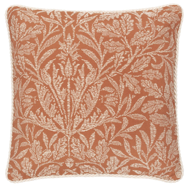Morris & Co Acorn Tonal Jacquard Cushion in Brick