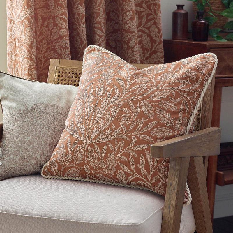 Morris & Co Acorn Tonal Jacquard Cushion in Brick