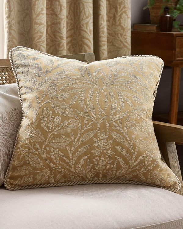 Morris & Co Acorn Tonal Jacquard Cushion in Gold