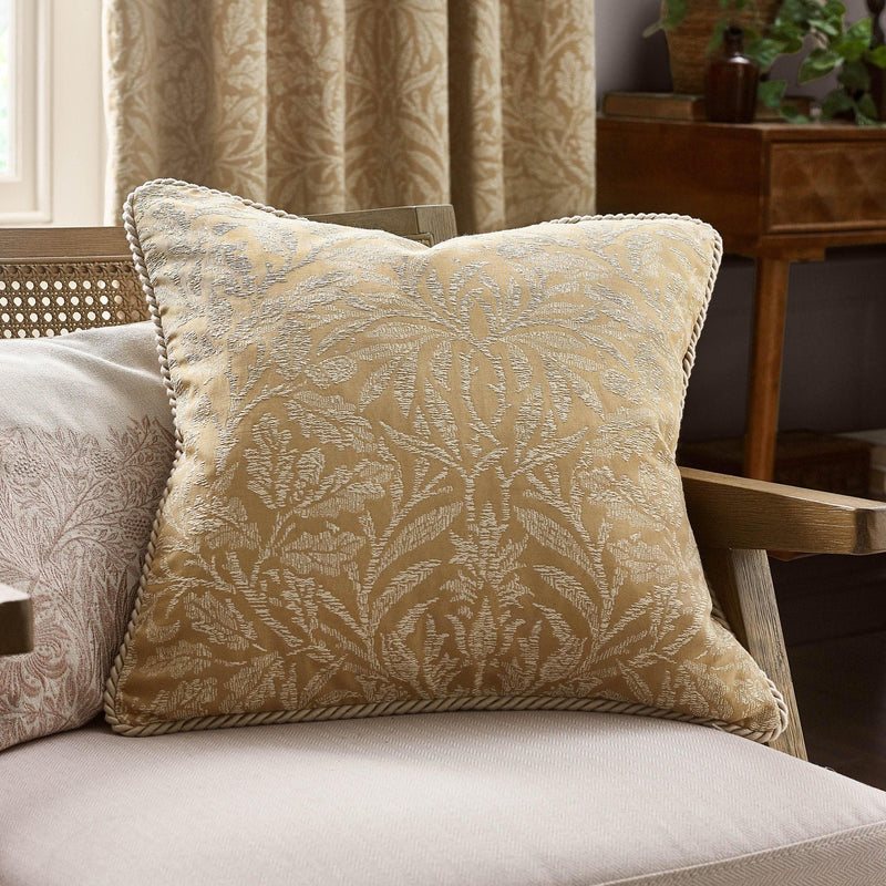 Morris & Co Acorn Tonal Jacquard Cushion in Gold