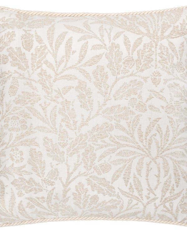 Morris & Co Acorn Tonal Jacquard Cushion in Ivory