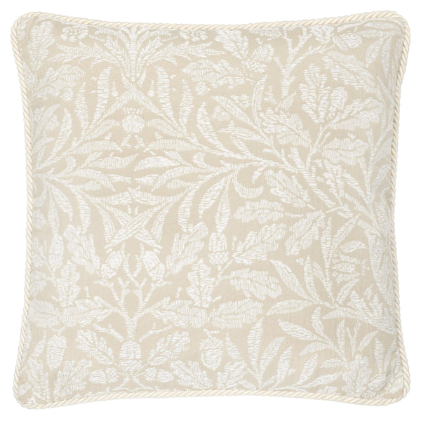 Morris & Co Acorn Tonal Jacquard Cushion in Linen