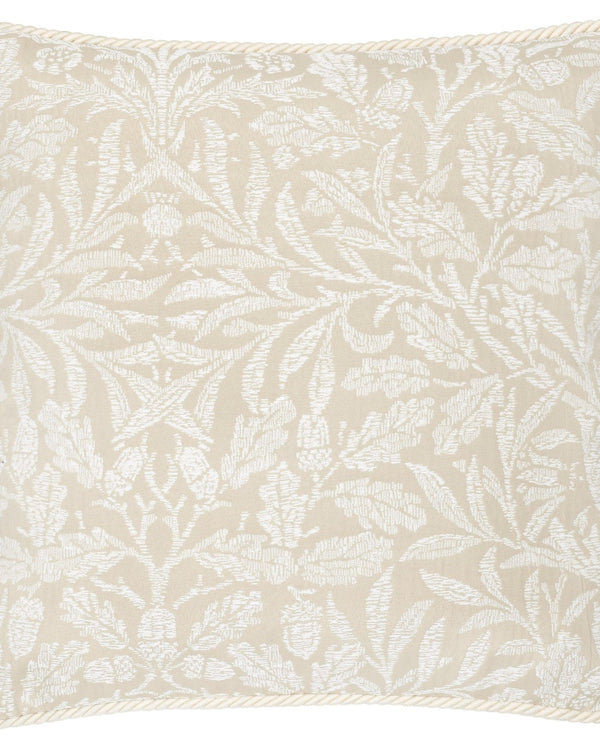 Morris & Co Acorn Tonal Jacquard Cushion in Linen