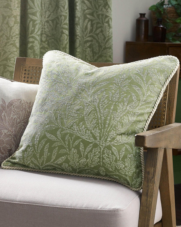 Morris & Co Acorn Tonal Jacquard Cushion in Sage