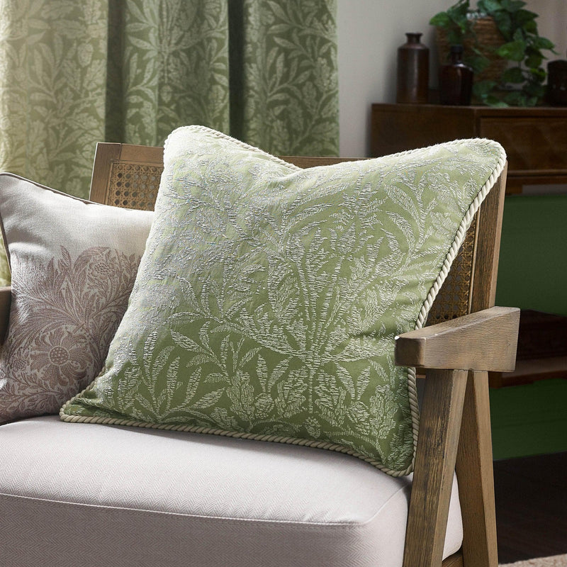 Morris & Co Acorn Tonal Jacquard Cushion in Sage