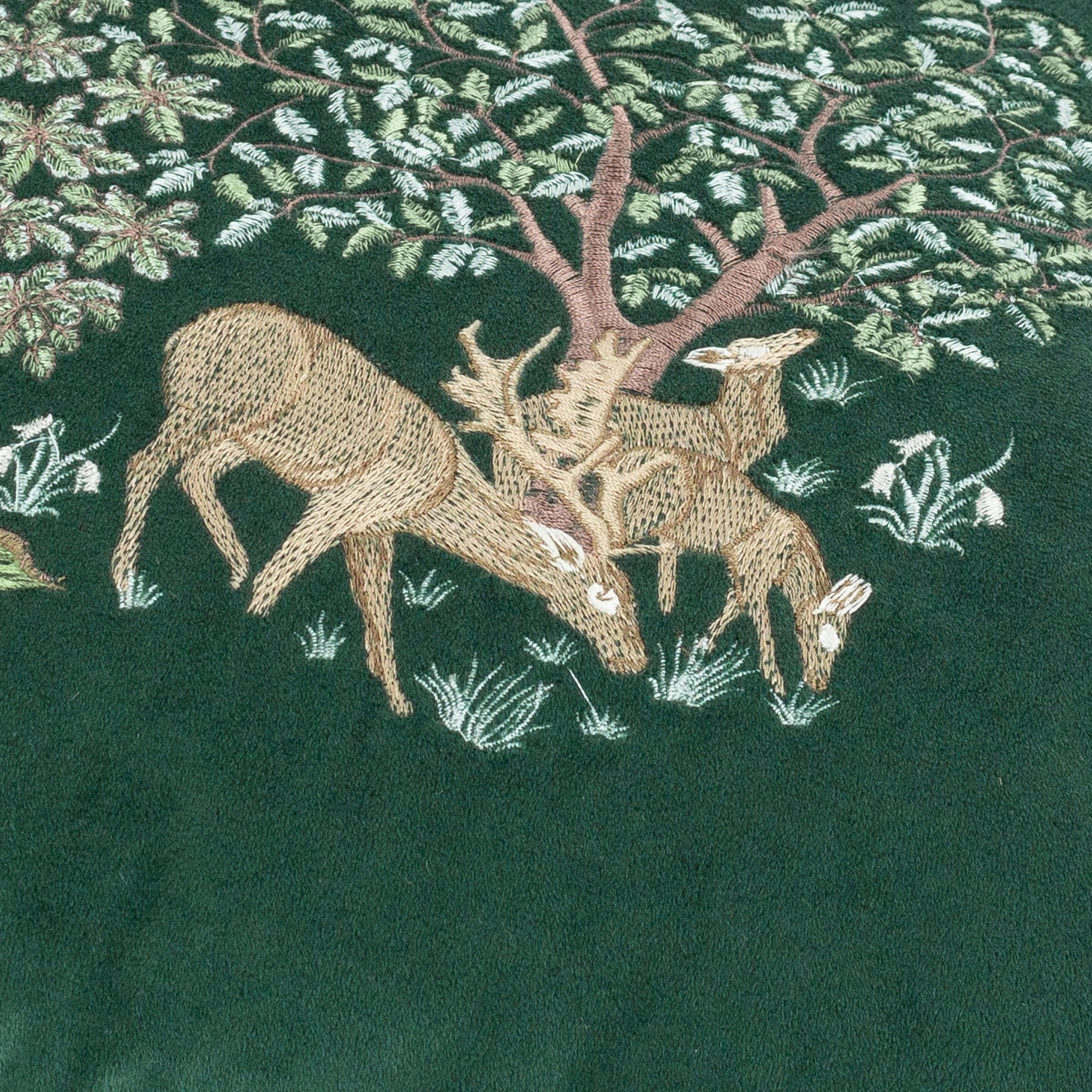 Morris & Co (Riva Home) Morris & Co Cushions Morris & Co Brook Embroidered Cushion Forest in Green