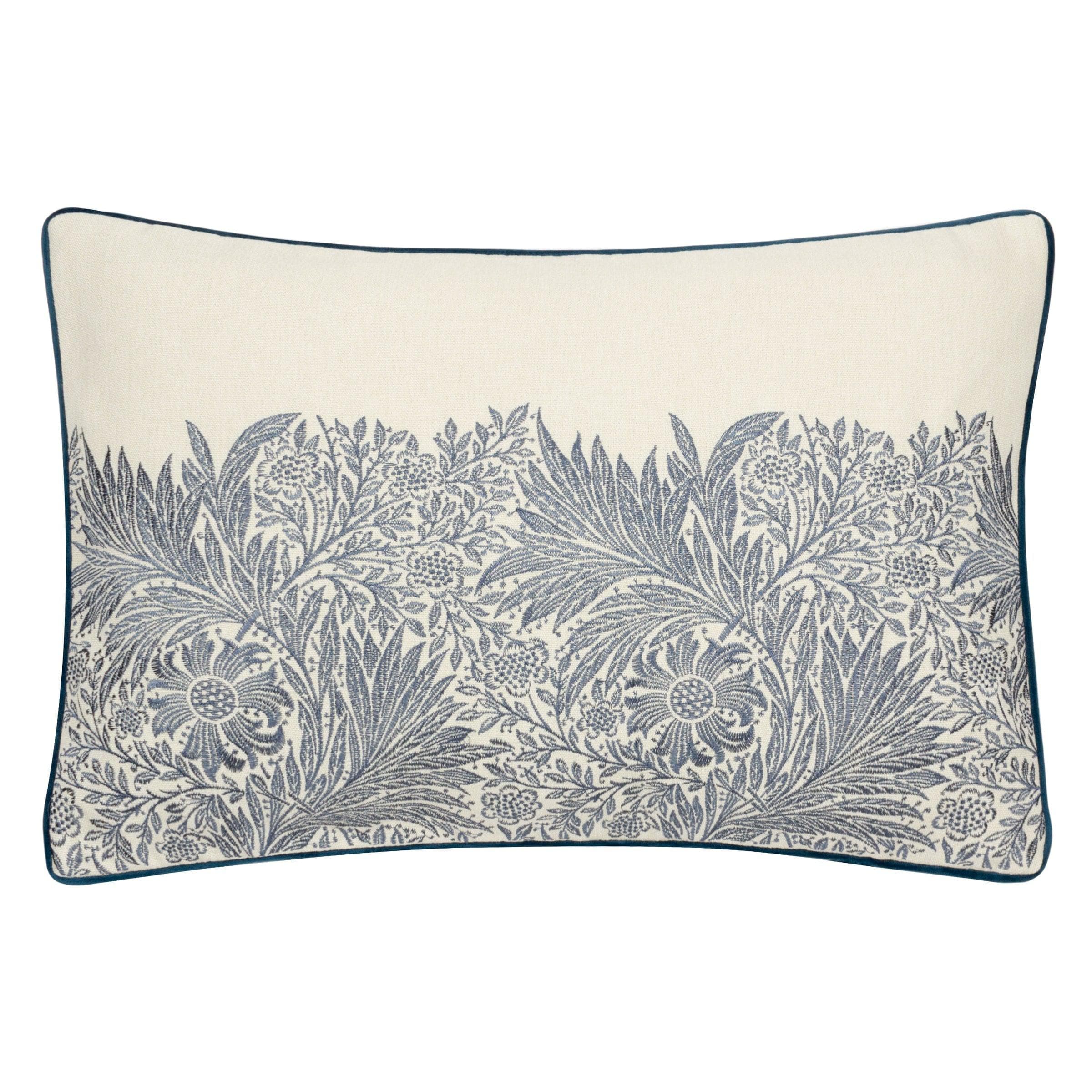 Morris & Co (Riva Home) Morris & Co Cushions Morris & Co Marigold Embroidered Cushion in Indigo