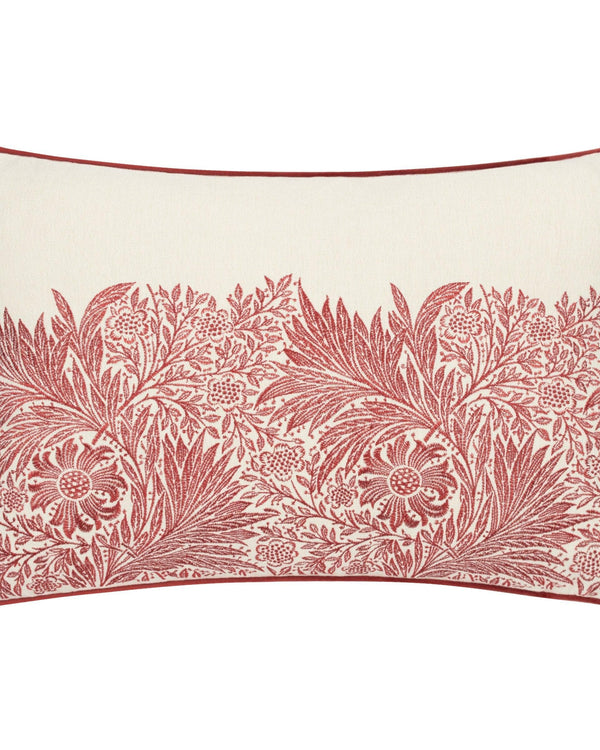 Morris & Co Marigold Embroidered Cushion in Russet