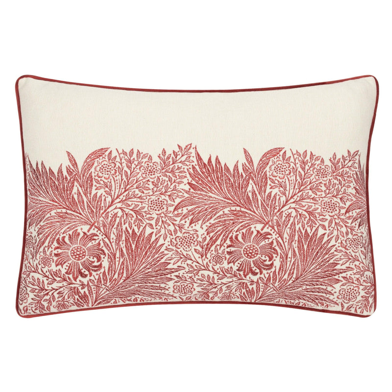 Morris & Co Marigold Embroidered Cushion in Russet