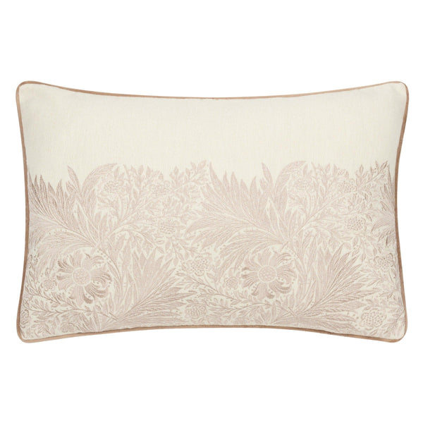 Morris & Co Marigold Embroidered Cushion in Stone