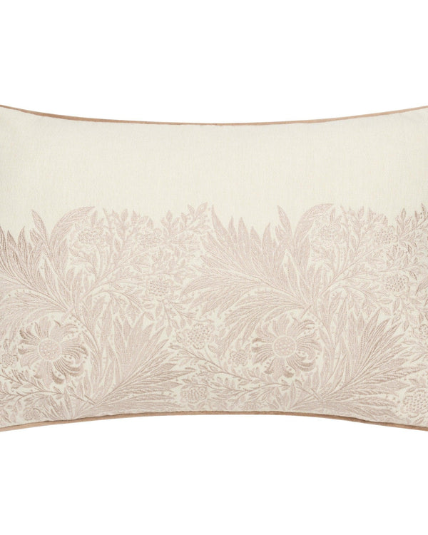 Morris & Co Marigold Embroidered Cushion in Stone